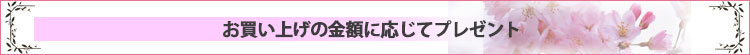 お買い上げの金額に応じてプレゼント
